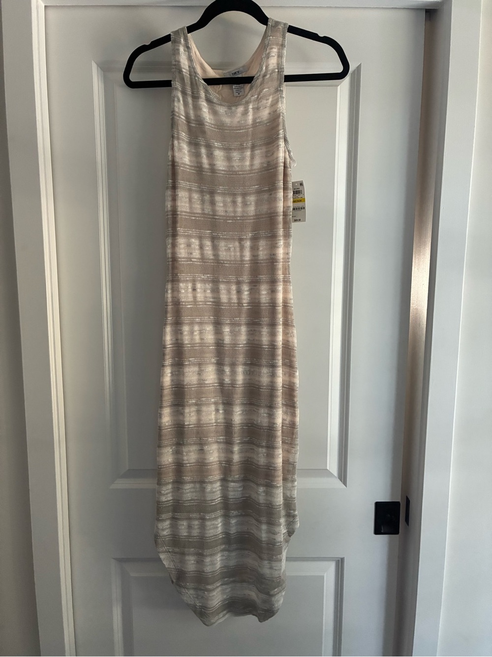 Bar III - Sleeveless Striped Knit Tank Dress in Beige by Unknown Brand-M